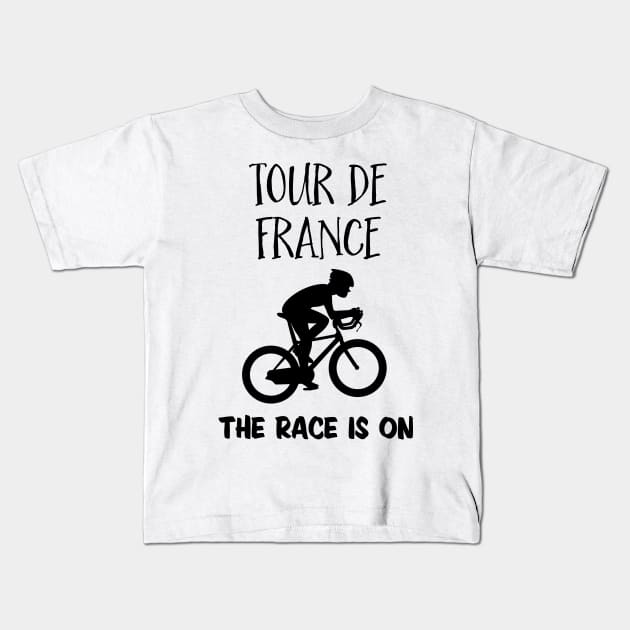 Cycling Life The race is on - Tour de France for the true biking fans Kids T-Shirt by Naumovski